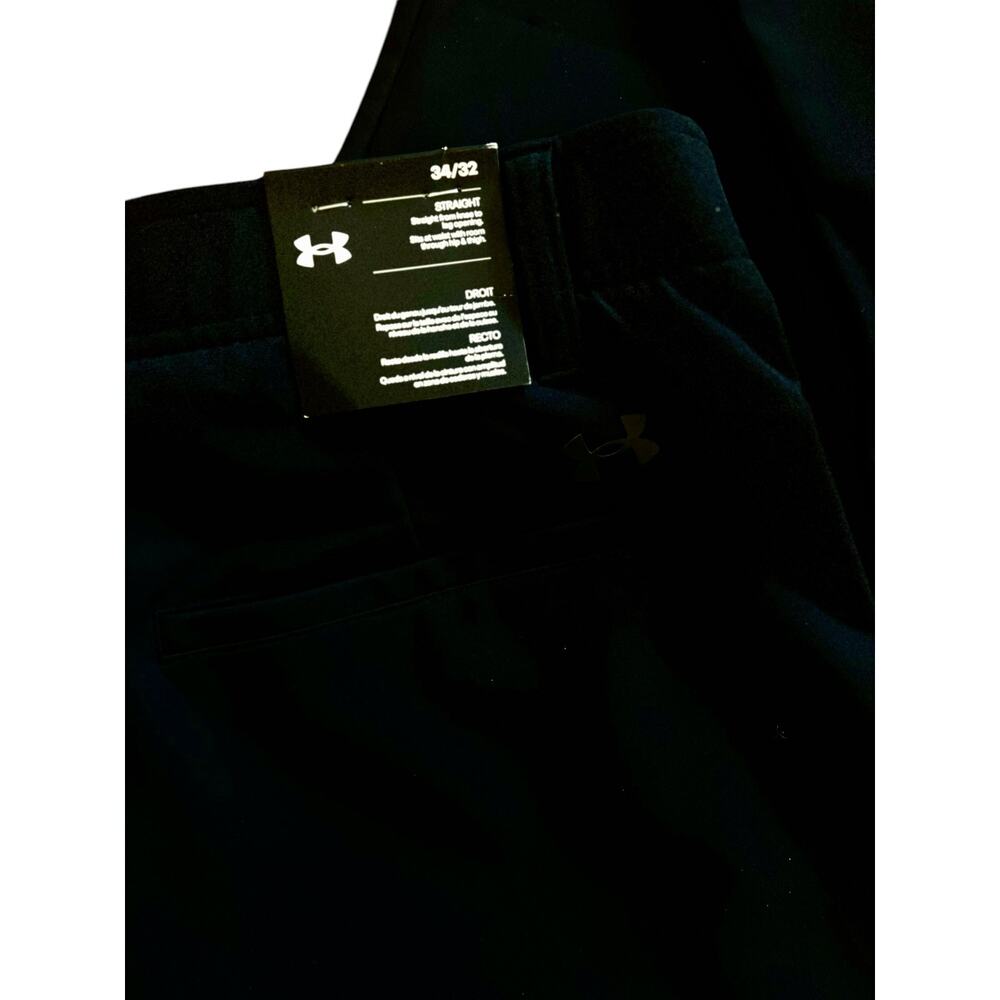 UNDER ARMOUR MENS GOLF STRAIGT PANTS ELASTIC WAIST WATER REPELLANT UPF 50 34/32 - Picture 6 of 12